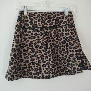 Leopard Print Athletic A-Line Skirt
